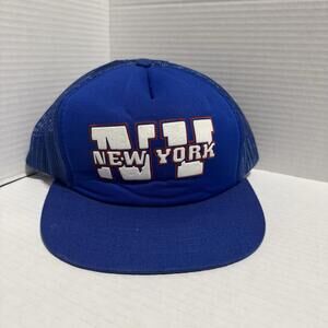 Vintage New York Giants Mesh Back Snapback Hat Blue NFL Men’s